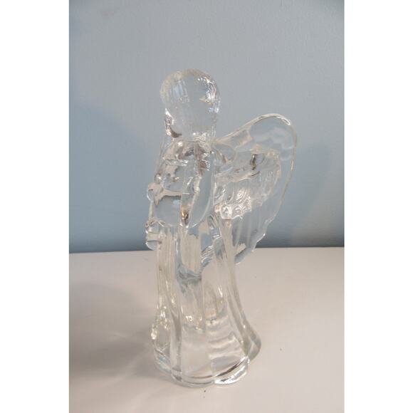 Christmas Glass Angel Holding Musical Instrument Candle Holder - Picture 6 of 7